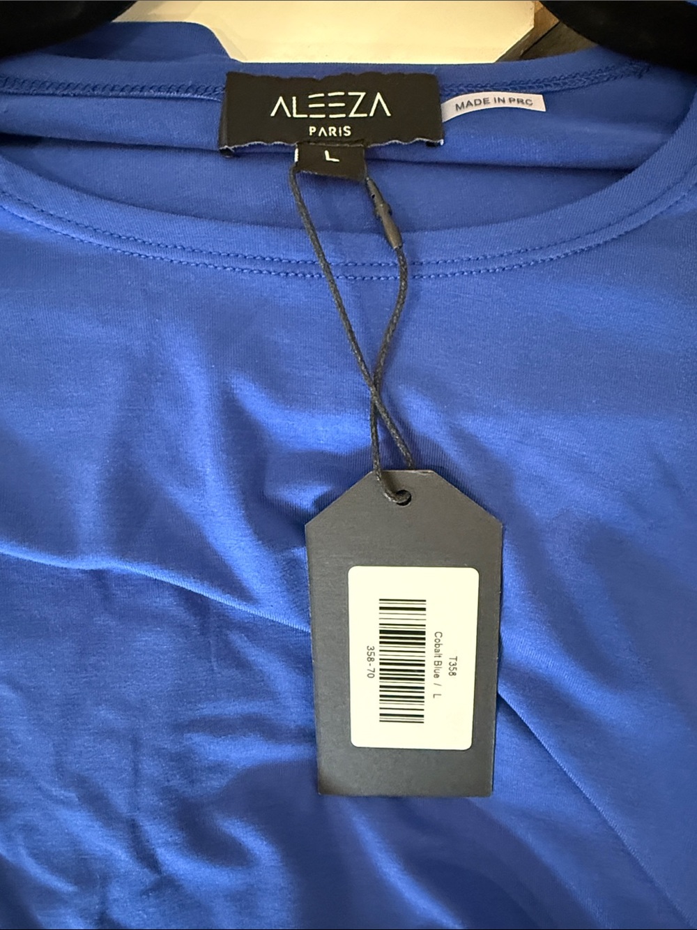 Aleeza Paris Relaxed Fit Top in Cobalt Blue Long Sleeve Size Large NWT - Picture 5 of 5